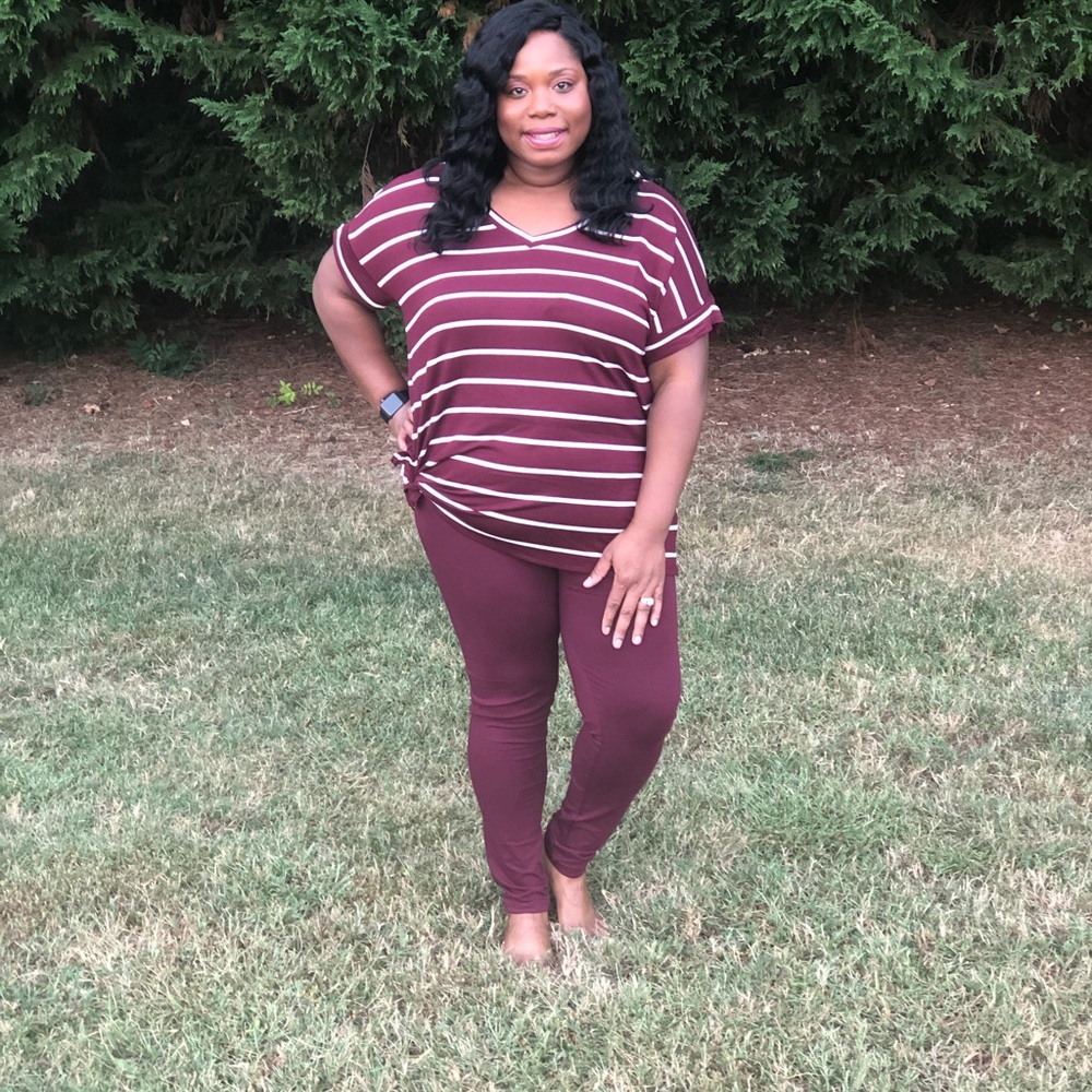 Burgundy Legging Set